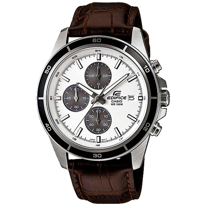 Reloj-Casio-Edifice-EFR-526L-7AV-Fecha-Cronometro-Aceri-Inoxidable-Correa-Cuero-Marron