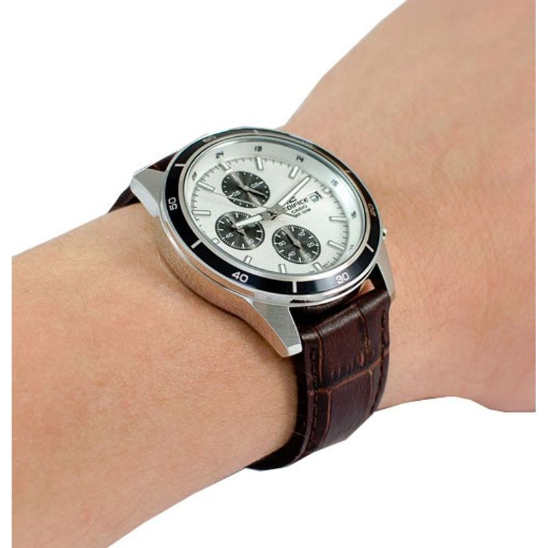 Reloj-Casio-Edifice-EFR-526L-7AV-Fecha-Cronometro-Aceri-Inoxidable-Correa-Cuero-Marron