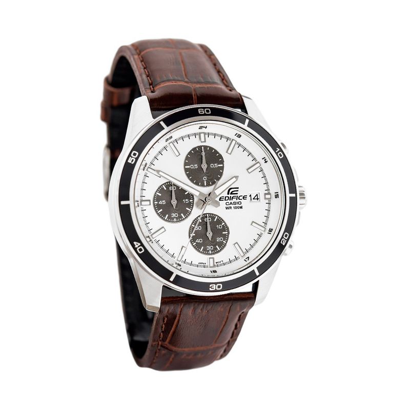 Reloj-Casio-Edifice-EFR-526L-7AV-Fecha-Cronometro-Aceri-Inoxidable-Correa-Cuero-Marron