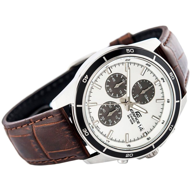 Reloj-Casio-Edifice-EFR-526L-7AV-Fecha-Cronometro-Aceri-Inoxidable-Correa-Cuero-Marron