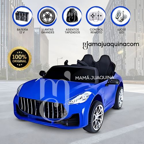 Carro a Batería de Lujo «MACERATI GOLD» Licenciado Azul
