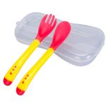 Pack-Cubiertos-Sensorial-De-Silicona-Para-Bebe-Baby-Froggie-Amarillo