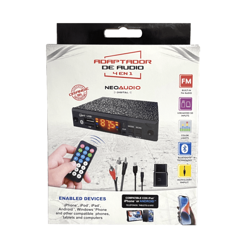Adaptador-De-Audio-Bluetooth-Mp3-Radio-Fm-Auxiliar-Equipos-De-Sonido