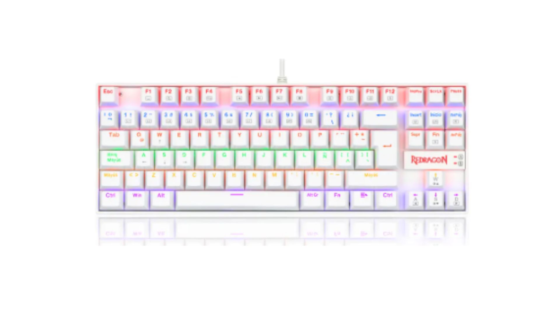 TECLADO REDRAGON KUMARA RAINBOW, SPANISH K552W-KR-SP WHITE