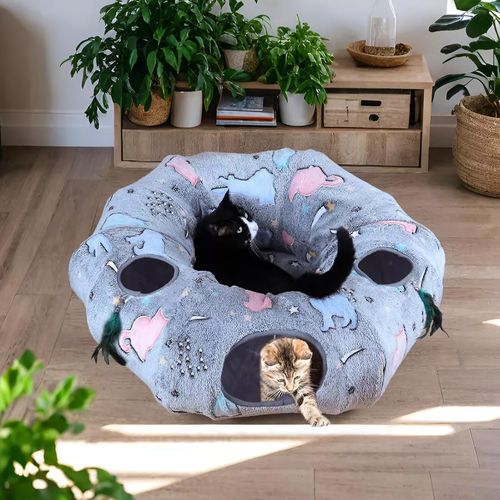 Túnel para Gatos con Cogín, Brilla en la Oscuridad