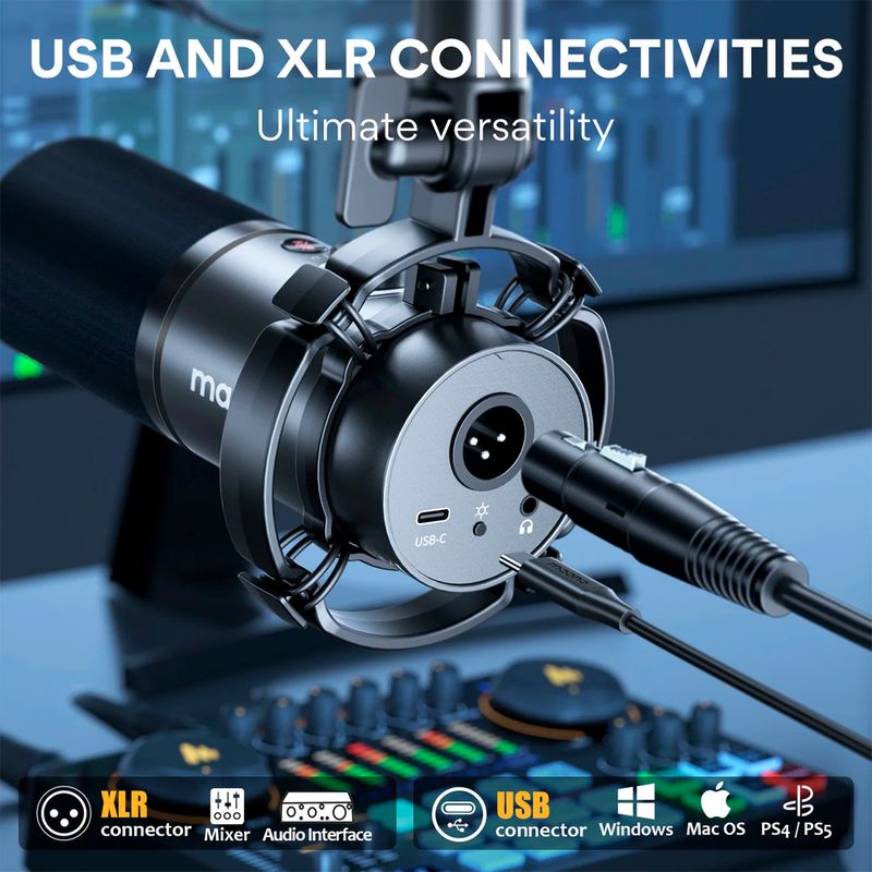 Microfono-Maono-PD200X-Condensador-AUX-USB-Dinamico-Studio-Podcast-Streaming