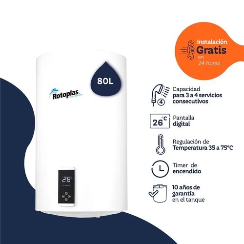 Terma de Acumulación Rotoplas Digiterma 80 Litros con Pantalla Digital y SmartTimer