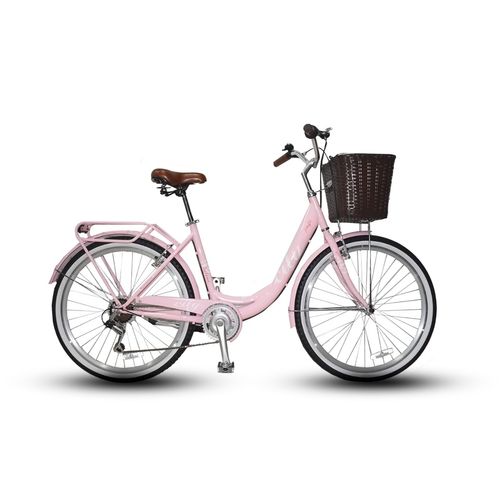 BICICLETA DE PASEO JAFI SELENE 7V ARO 26 ROSADO
