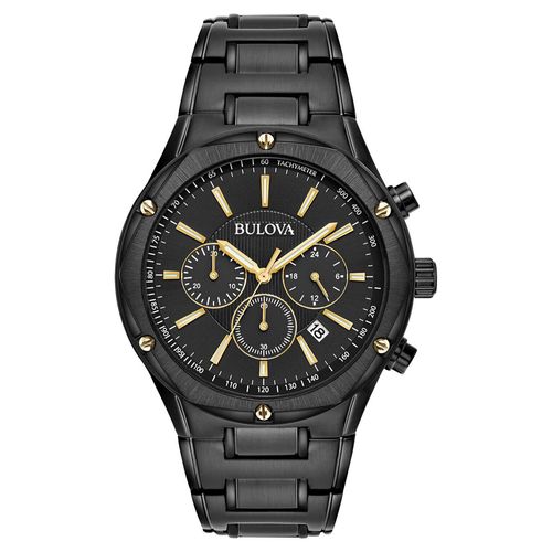 Reloj Bulova 98B287 Análogo Hombre Fecha Cronometro Acero Inoxidable Negro