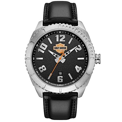 Reloj Bulova Harley Davidson 76B181 Edicion Limitada Acero Inoxidable Correa de Cuero Negro