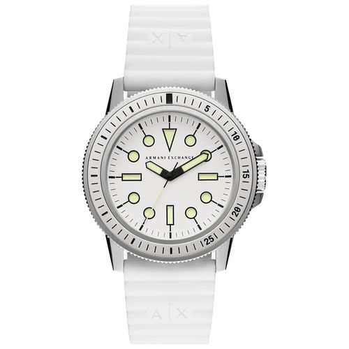 Reloj Armani Exchange Leonardo AX1850 Acero Inoxidable Correa de Silicona Blanco