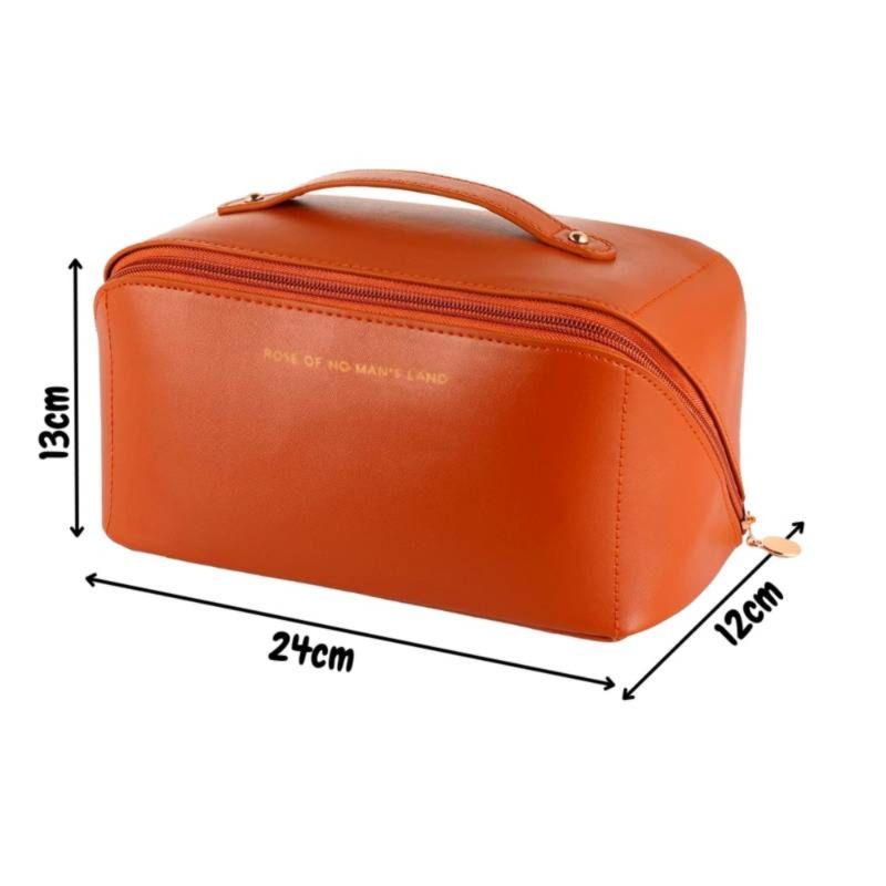 Cosmetiquero-de-Cuero-Pu-Neceser-de-Maquillaje-Elegante-Marron-447N