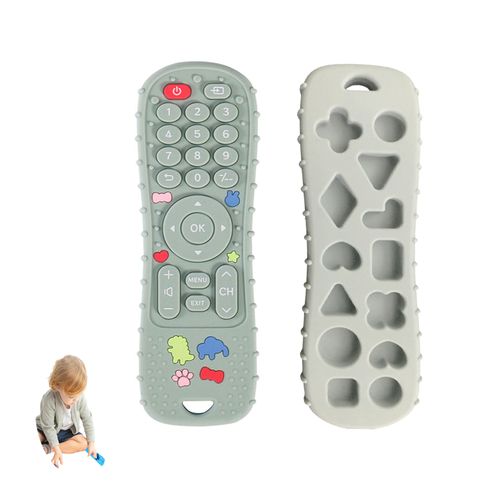 Mordedor Control de Silicona Dino Gris para bebe Baby Froggie