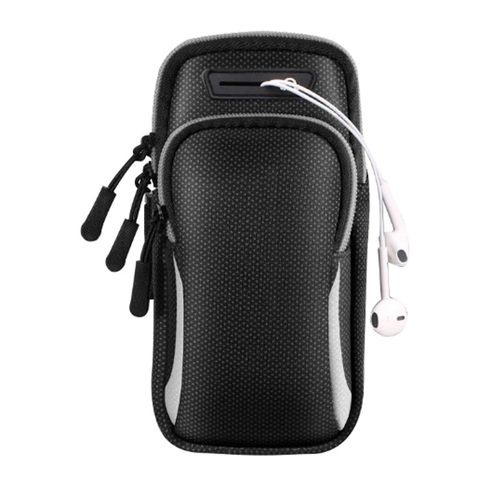 Bolso Porta Celular Deportivo Brazo Brazalete Con Correa Cel- gris