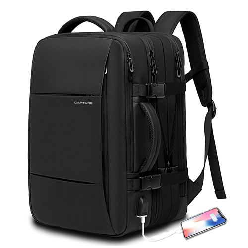 Mochila Hombre Capture 1908 Expandible Viaje Laptop Negro