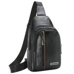 Morral-Hombre-Cuero-Sintetico-Mochila-Pechera-Riñonera-Calidad-3A-Negro
