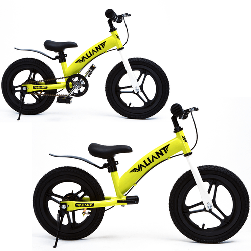 Bicicleta de Equilibrio Aro 16 Híbrida 2 en 1 (5 a 10 años) Amarilla
