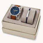 Reloj-Fossil-Neutra-FS5708SET-Fecha-Cronometro-Correa-de-Cuero-Marron-Set-con-Pulsera-