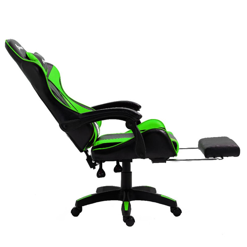 Silla-Gamer-Ergonomica-Dreizt-Shine-Series-Verde-con-Posapies-Reclinable