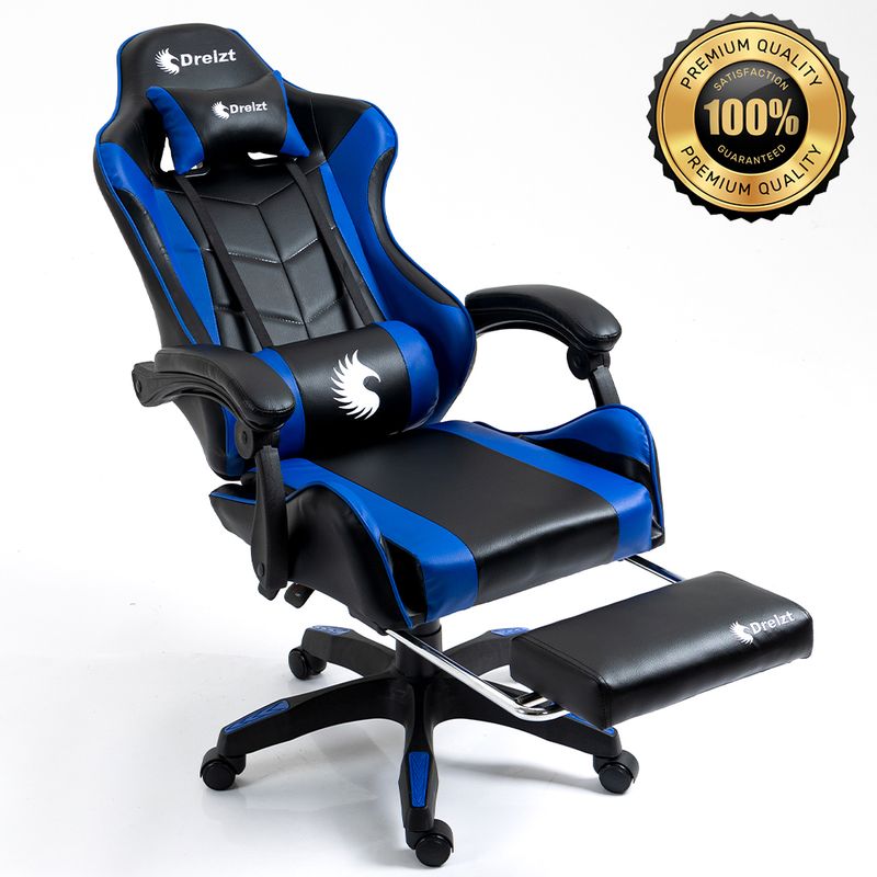 Silla-Gamer-Ergonomica-Dreizt-Shine-Series-Azul-con-Posapies-Reclinable