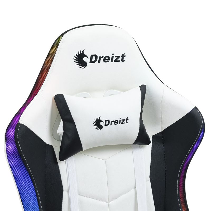 Silla-Gamer-Ergonomica-Dreizt-Shine-RGB-Series-Blanco-Luces-con-Posapies-Reclinable