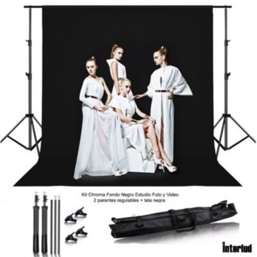 Kit Chroma Fondo Tela Negro Estudio Foto y Video con Parantes
