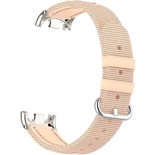 Correa de cuero y tela para Xiaomi Band 8-9 Rosado