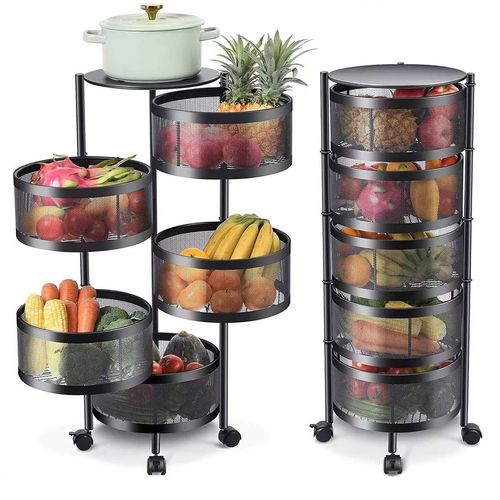 Organizador circular 5 niveles estante acero inoxidable