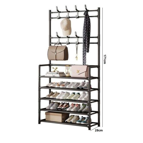 Zapatera con perchero organizador de 5 niveles 171cm Alto