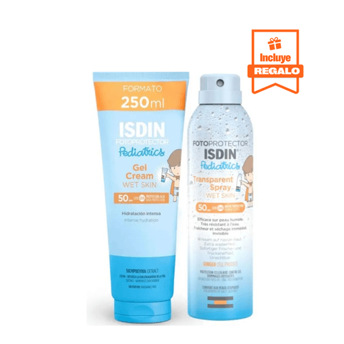 Duo ISDIN GEL CREMA WET SKIN SPF 50+ 250ML + TRANSPARENT SPRAT WET SKYN PED 250ml