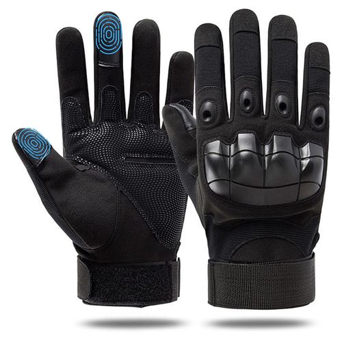 Guantes Táctico Militar de Dedo Completo para Moto, Gym, Ciclismo, etc Negro Talla M