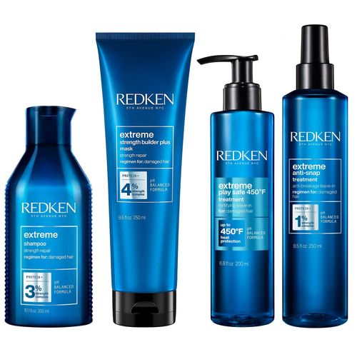Shampoo 300ml + Mascarilla + Protector Térmico + Crema Redken Extreme