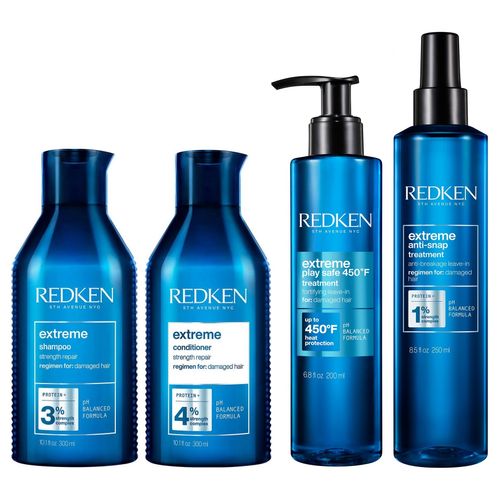 Shampoo 300ml +Acondicionador +Protector Térmico +Crema Redken Extreme