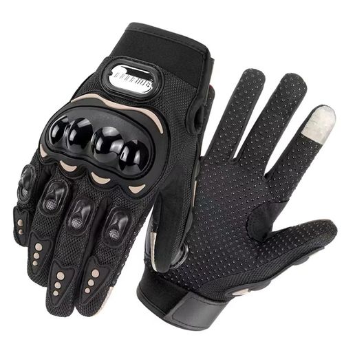 Guantes para Moto Dedo Completo y Táctil Guantes Protector Negro Talla XL