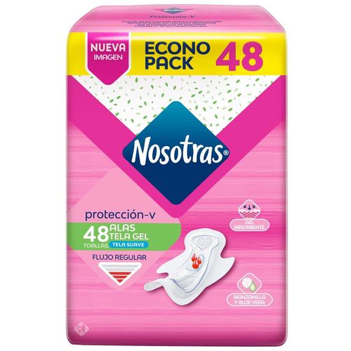 Toallas Higiénicas NOSOTRAS Natural Alas Gel Paquete 48un