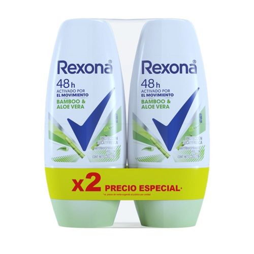 Desodorante en Roll On REXONA Woman Bamboo Frasco 2un x 50ml
