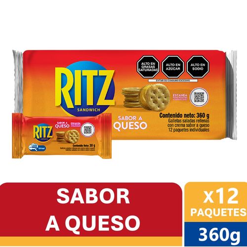 Galletas Saladas NABISCO RITZ Sabor a Queso Bolsa 12un