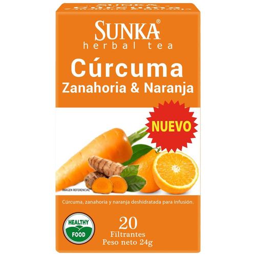 Filtrantes SUNKA Cúrcuma, Zanahoria y Naranja Caja 20un