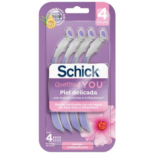 Maquina de Afeitar SCHICK Quattro You Piel Delicada Paquete 4un
