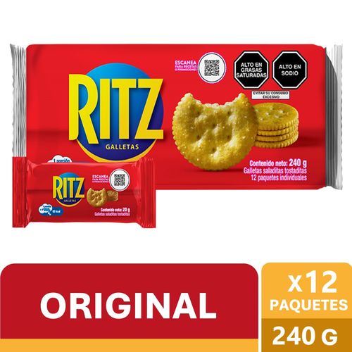 Galletas Saladas NABISCO RITZ Original Bolsa 12un