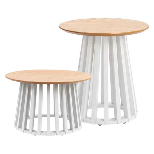 Pack VIVA HOME Mesa de Centro Roma Blanco + Mesa Lateral Roma Blanco
