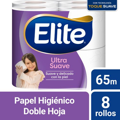 Papel Higiénico ELITE Ultra Suave 65mts Paquete 8un