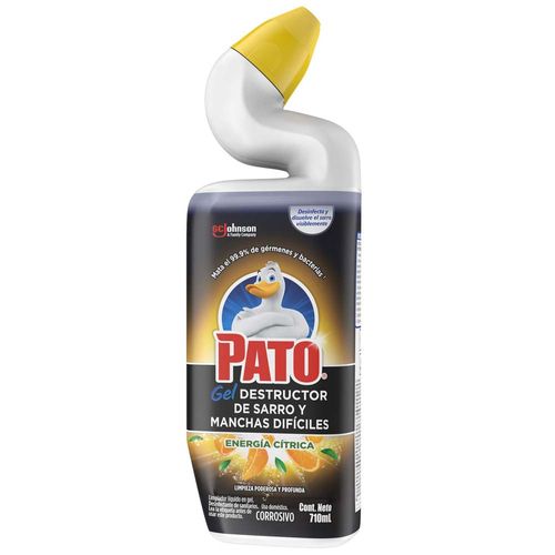 Gel Destructor de Sarro y Manchas Difíciles PATO Energía Cítrica Frasco 710ml