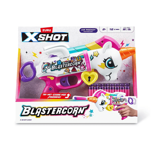 X-Shot Lanzador De Dardos Blastercorn Unicornio