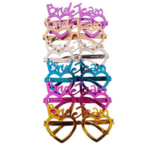 Set x 4 Lentes bride team para el equipo novia despedida de soltera colores al azar