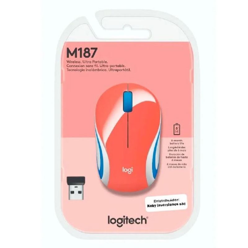 MOUSE-LOGITECH-M187-INALAMBRICO-MINI-ULTRAPORTATIL---CORAL
