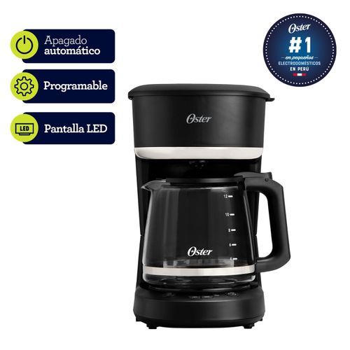 Cafetera Oster programable 12 tazas BVSTDCP121B Negra