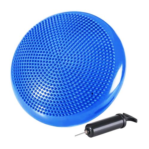 DISCO DE EQUILIBRIO CON INFLADOR PILATES YOGA FITNESS AZUL