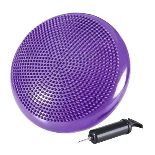 DISCO DE EQUILIBRIO CON INFLADOR PILATES YOGA FITNESS MORADO