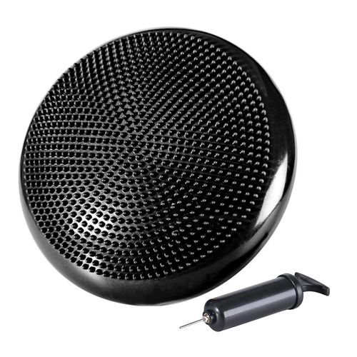 DISCO DE EQUILIBRIO CON INFLADOR PILATES YOGA FITNESS NEGRO